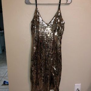 Charlotte Russe Dress. Gold and sparkly super cute